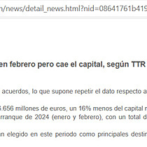 La actividad de fusiones y adquisiciones se mantiene estable en febrero pero cae el capital, segn TTR Data